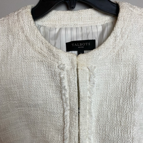 Talbots White Blazer with Sleeve Detailing - Picture 3 of 7
